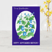 Carte Gloire du matin Septembre Anniversaire pour la pet (Fleur jaune)