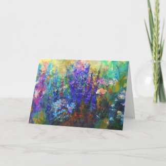 Carte Glorieux Garden Flowers Card Art Ancien