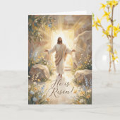 Carte Glorious He is Risen Easter Card (Fleur jaune)