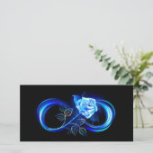 Carte Glowing infinity with blue rose (Debout devant)