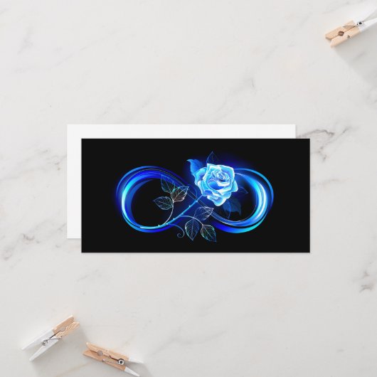 Carte Glowing infinity with blue rose (Devant/Arrière en situation)
