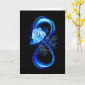 Carte Glowing infinity with blue rose (Fleur jaune)