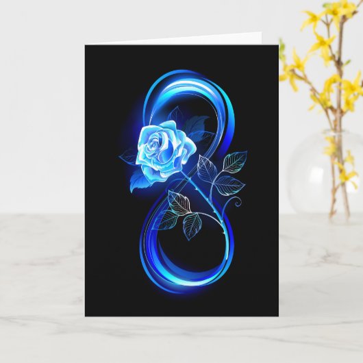 Carte Glowing infinity with blue rose (Fleur jaune)
