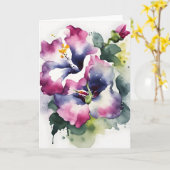 Carte Gloxinia - Fleurs aquarelles (Fleur jaune)