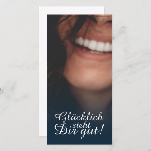 Carte Glücklich steht Dir intestin ! - Blau (Devant / Derrière)