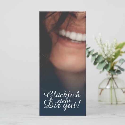 Carte Glücklich steht Dir intestin ! - Blau (Debout devant)