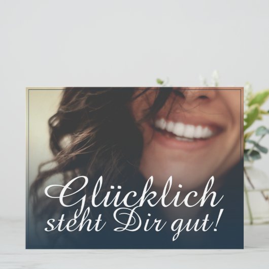 Carte Glücklich steht Dir intestin ! - Blau (Debout devant)