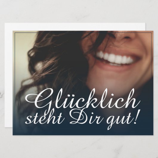 Carte Glücklich steht Dir intestin ! - Blau (Devant / Derrière)