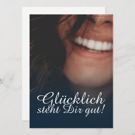 Carte Glücklich steht Dir intestin ! - Blau (Devant / Derrière)