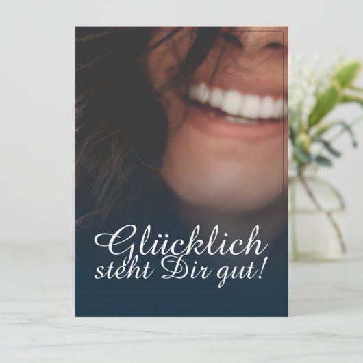 Carte Glücklich steht Dir intestin ! - Blau (Debout devant)