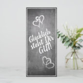 Carte Glücklich steht Dir intestin ! - im Kreidetafelsti (Debout devant)