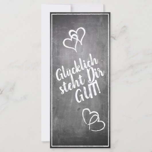 Carte Glücklich steht Dir intestin ! - im Kreidetafelsti (Devant)
