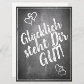Carte Glücklich steht Dir intestin ! - im Kreidetafelsti (Devant / Derrière)