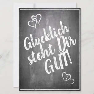 Carte Glücklich steht Dir intestin ! - im Kreidetafelsti