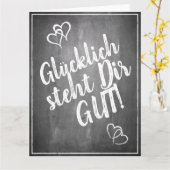 Carte Glücklich steht Dir intestin ! - im Kreidetafelsti (Fleur jaune)