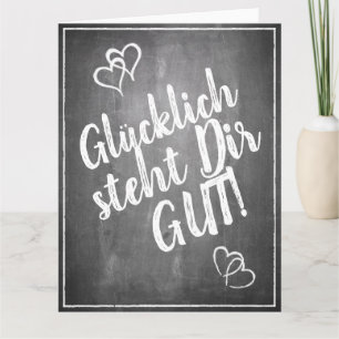 Carte Glücklich steht Dir intestin ! - im Kreidetafelsti
