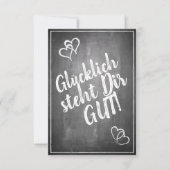 Carte Glücklich steht Dir intestin ! - im Kreidetafelsti (Devant)