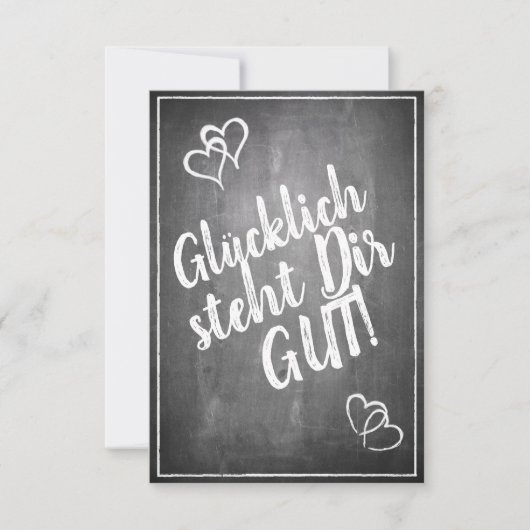 Carte Glücklich steht Dir intestin ! - im Kreidetafelsti (Devant)