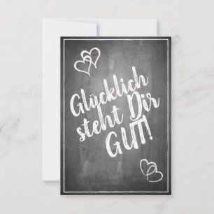 Carte Glücklich steht Dir intestin ! - im Kreidetafelsti