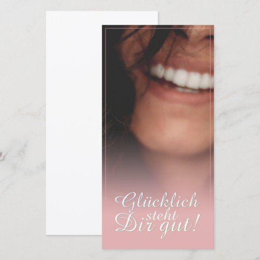 Carte Glücklich steht Dir intestin ! - Rosé (Devant / Derrière)