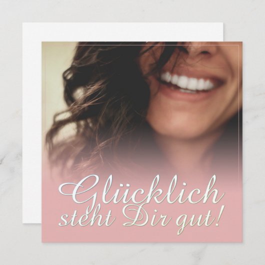 Carte Glücklich steht Dir intestin ! - Rosé (Devant / Derrière)