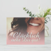 Carte Glücklich steht Dir intestin ! - Rosé (Debout devant)