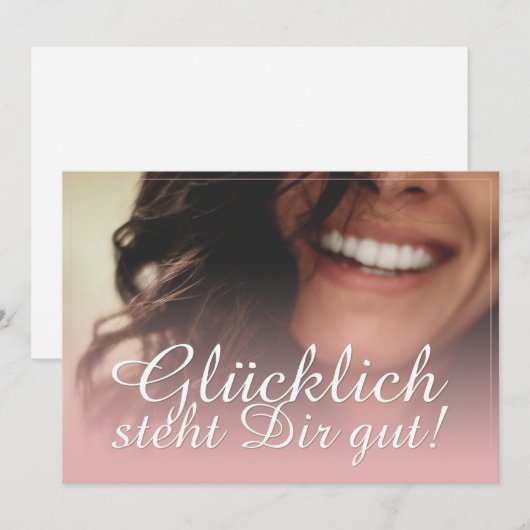 Carte Glücklich steht Dir intestin ! - Rosé (Devant / Derrière)