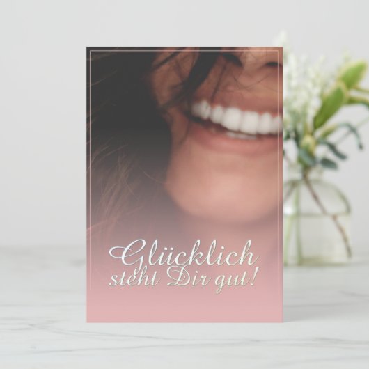 Carte Glücklich steht Dir intestin ! - Rosé (Debout devant)