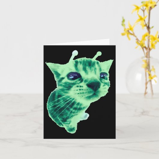 Carte Gnarp Chat Silly Alien Chat Mème Brainrot Mème Drô (Fleur jaune)