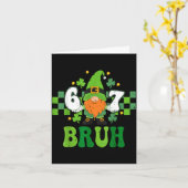 Carte Gnome 6 7 bruh jour de la Saint-Patrick six sept e (Fleur jaune)