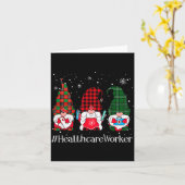 Carte Gnome à carreaux de Buffalo Infirmière Travailleur (Fleur jaune)