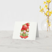 Carte Gnome adorable du jardin de fraises (Fleur jaune)