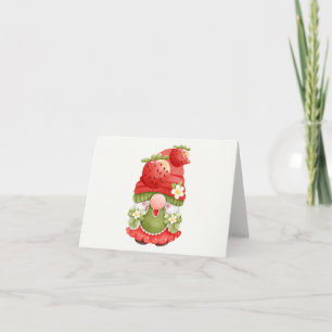 Carte Gnome adorable du jardin de fraises