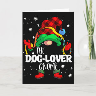 Carte Gnome amateur de chien rouge carreau buffalo famil