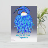 Carte Gnome Bleue : Nous sommes ensemble (Debout devant)