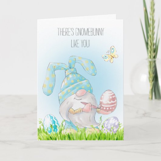 Carte Gnome Bunny Comme Vous Pâques (Devant)