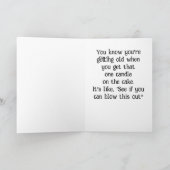 CARTE GNOME COMIQUE FAIT UNE BLAGUE SUR L'ÂGE POUR VOUS (Intérieur)