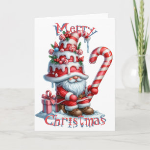 Carte Gnome de glace de Sucre de canne de Noël
