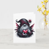 Carte Gnome de la Saint-Valentin gothique  (Fleur jaune)