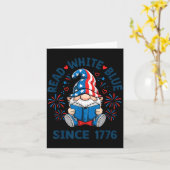 Carte Gnome de lecture blanc bleu de lecture patriotique (Fleur jaune)