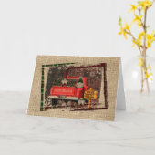 Carte Gnome de Noël Gnome Sucré Camion Rouge Plaid Rusti (Fleur jaune)
