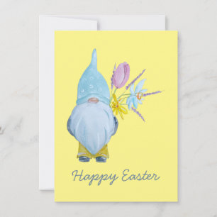 Carte Gnome de printemps Joyeuses Pâques