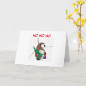 CARTE GNOME DIS "HO HO HO JOYEUX NOËL" (Fleur jaune)