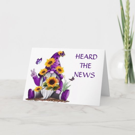 Carte GNOME DIT HEUREUX "70e ANNIVERSAIRE" (Devant)