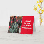 CARTE GNOME DIT **HUMOUR DE RUM** À NOËL (Fleur jaune)