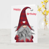 CARTE GNOME EST REMPLIE DE **HEUREUX ANNIVERSAIRE* SOUHA (Fleur jaune)