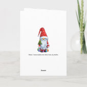 Carte Gnome Gonk De Noël Habillé En Tenue Festive (Dos)