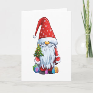 Carte Gnome Gonk De Noël Habillé En Tenue Festive