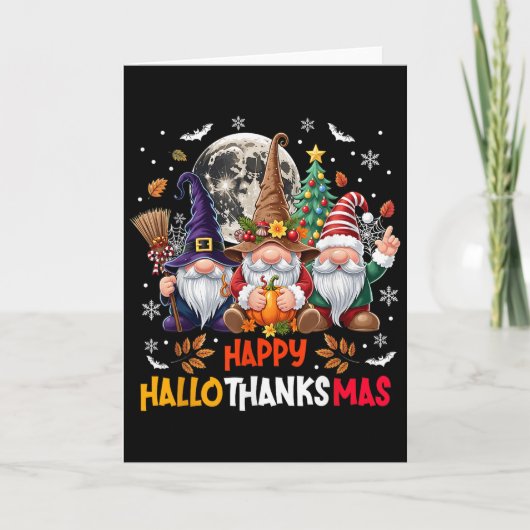 Carte Gnome Hallothanksmas Halloween Thanksgiving Christ (Devant)