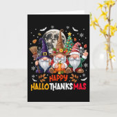Carte Gnome Hallothanksmas Halloween Thanksgiving Christ (Fleur jaune)